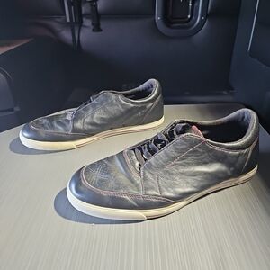 Travis Mathew Croskey Black‎ Leather Golf Shoes Men's 11 Good PreOwned Condition